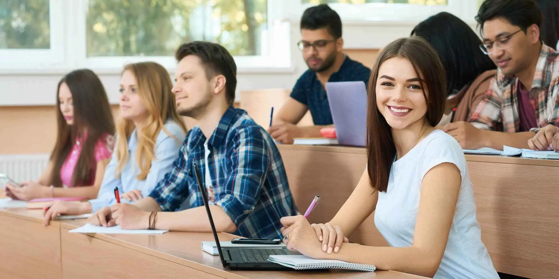 Students studying