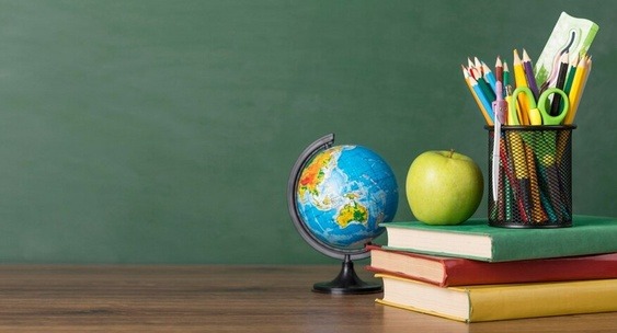 Globe and books